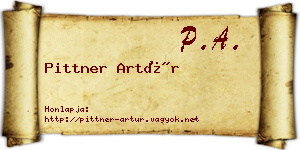 Pittner Artúr névjegykártya